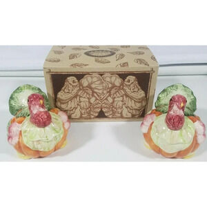 Vintage May Company Turkey Salt Pepper Shakers Harvest Collection Vegetable 1995